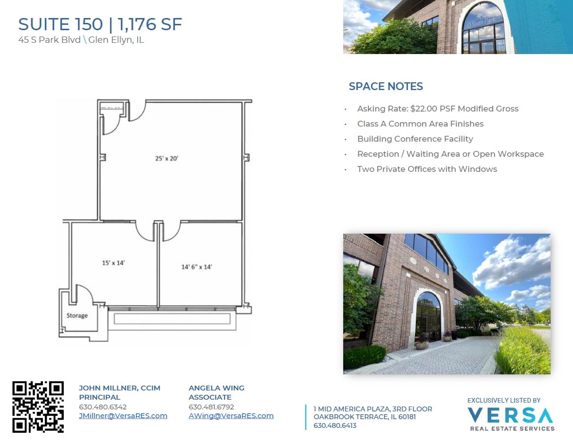 45 S Park Blvd, Glen Ellyn, IL à louer Plan d’étage– Image 1 sur 1