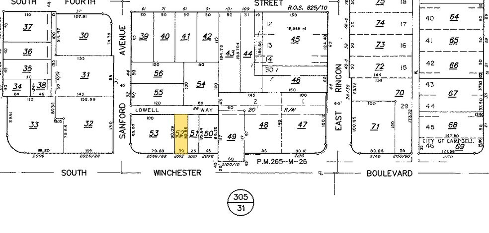 2082 S Winchester Blvd, Campbell, CA à vendre - Plan cadastral – Image 3 sur 4