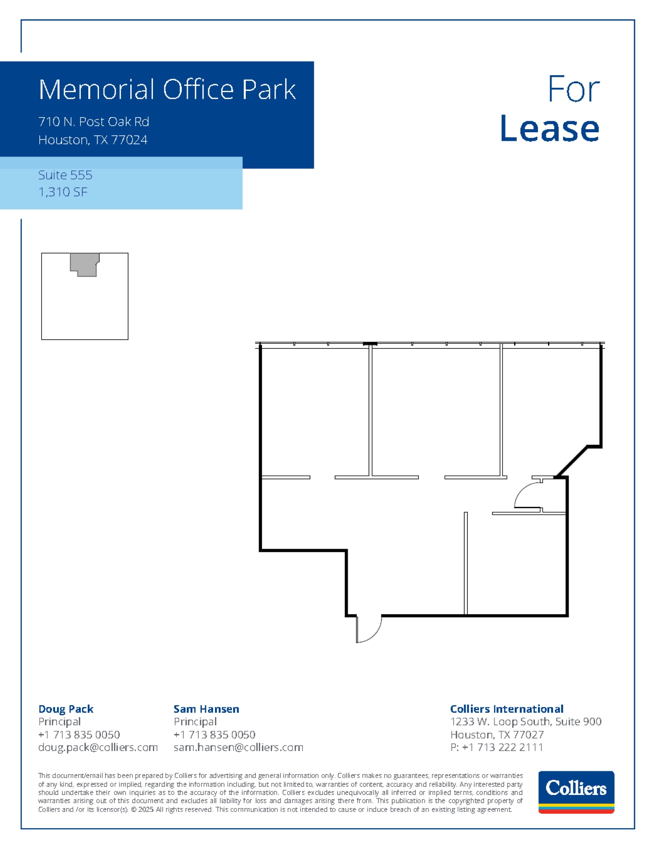 710 N Post Oak Rd, Houston, TX à louer Plan d’étage– Image 1 sur 1