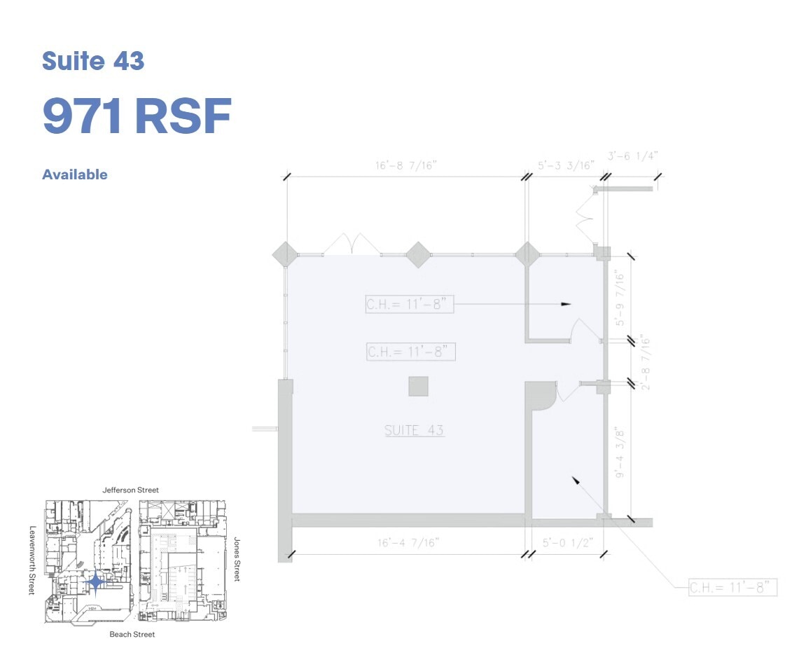 333 Jefferson St, San Francisco, CA à louer Plan d’étage– Image 1 sur 1