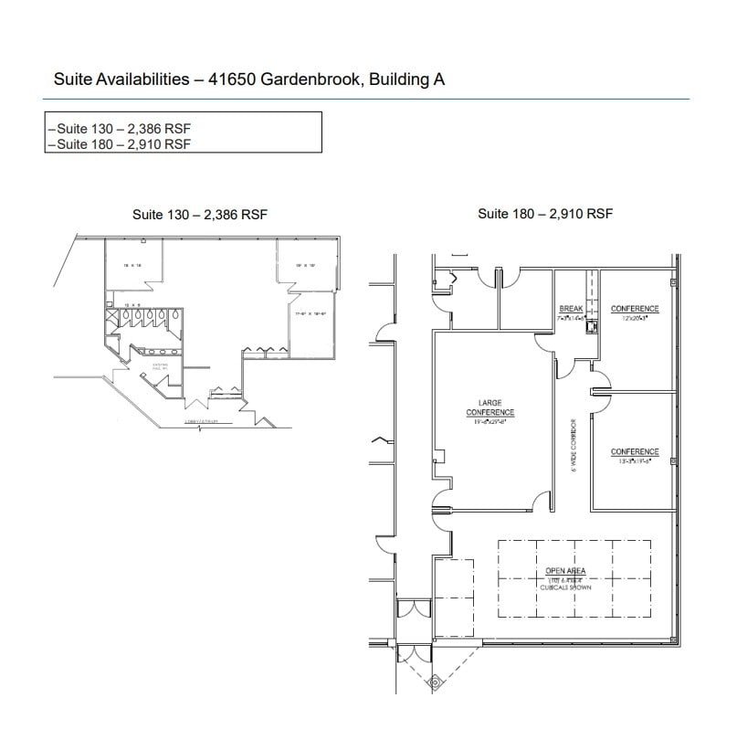 41650 Gardenbrook Rd, Novi, MI à louer Plan d’étage– Image 1 sur 1