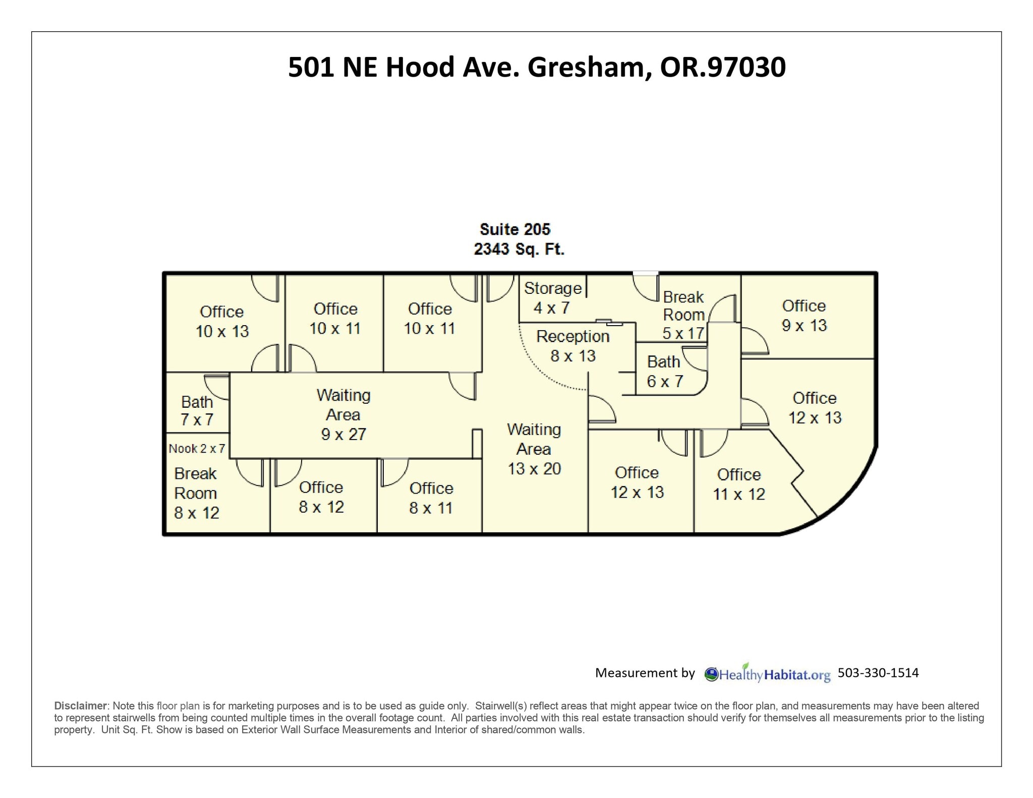 501 NE Hood Ave, Gresham, OR à louer Plan d’étage type– Image 1 sur 3