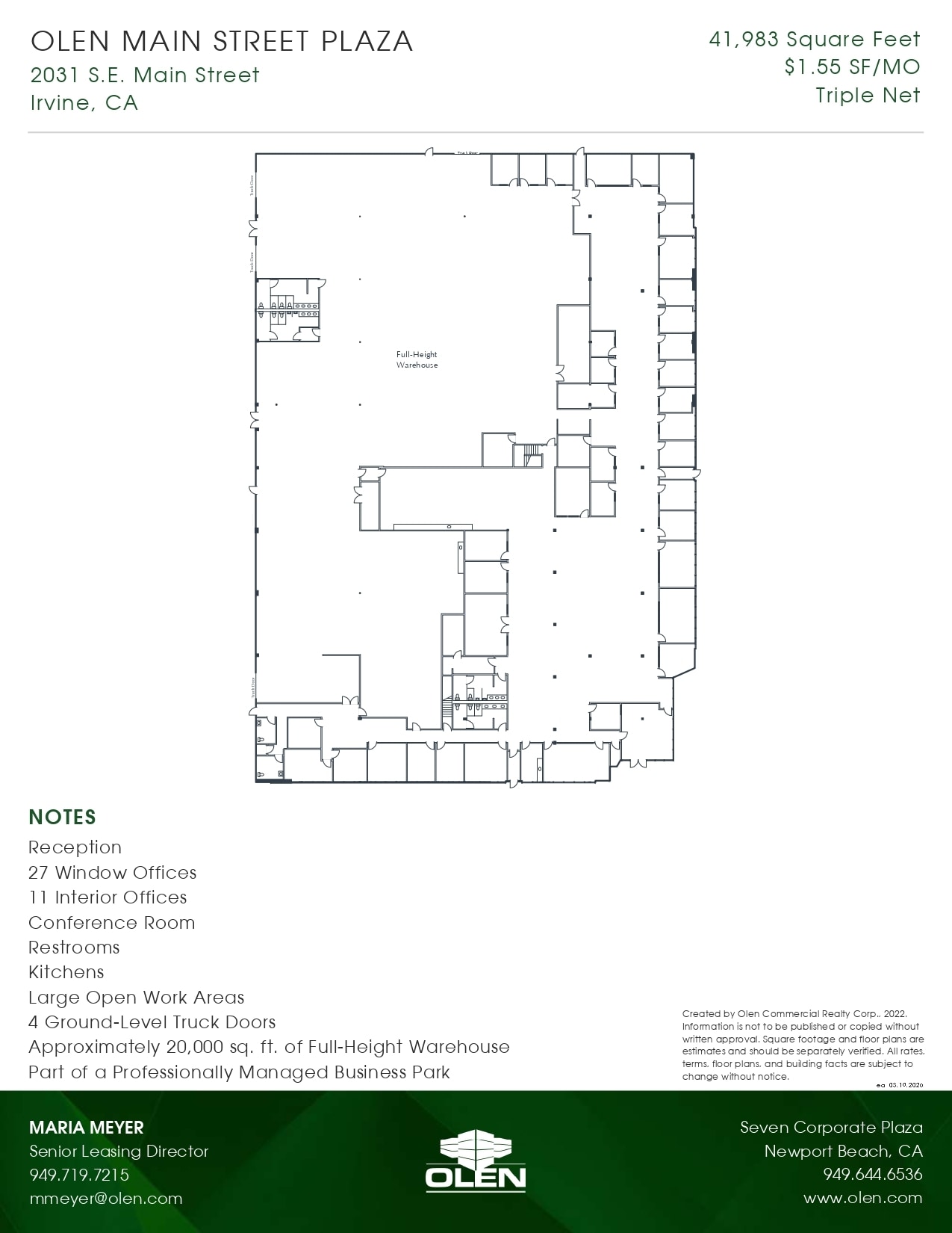 2031 Main St, Irvine, CA à louer Plan d’étage– Image 1 sur 1