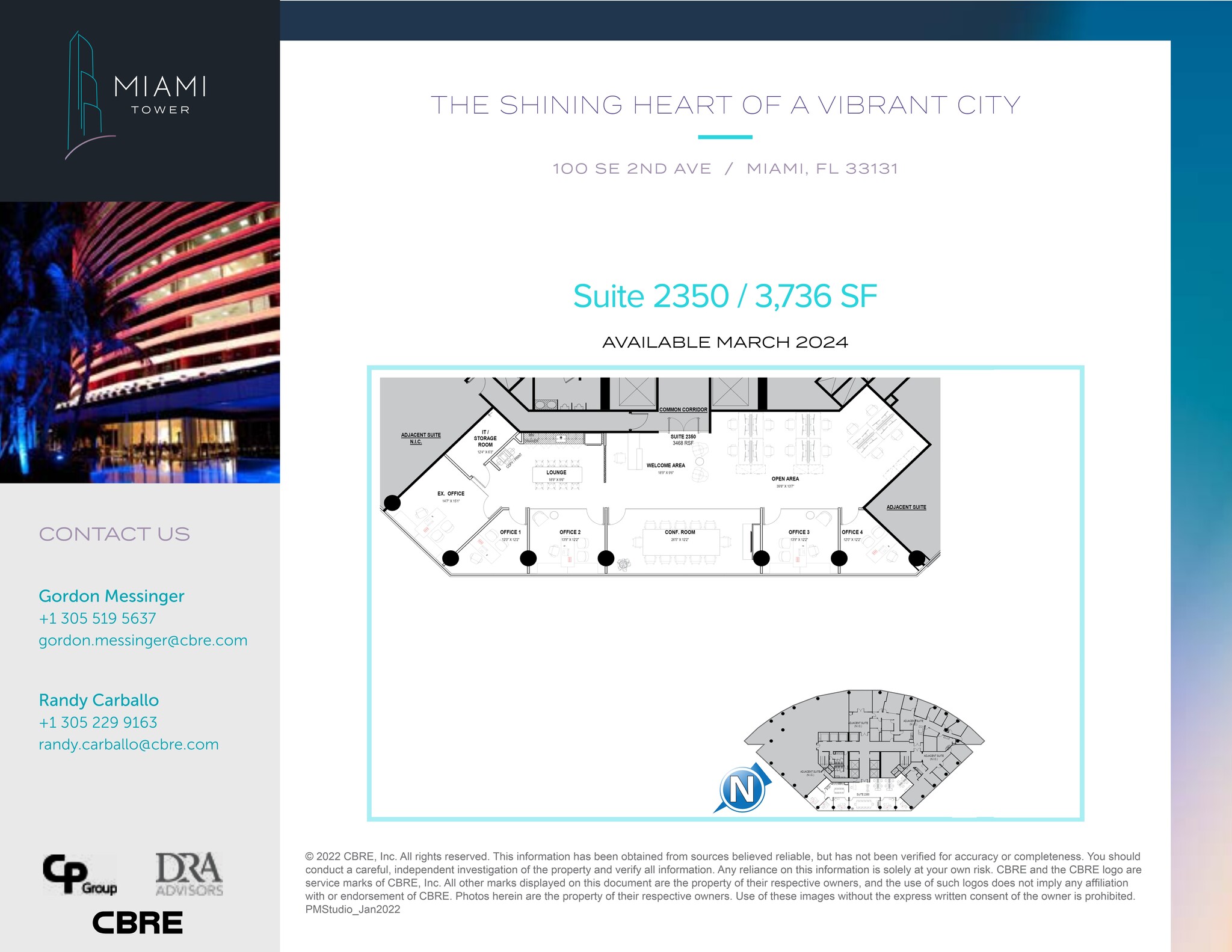 100 SE 2nd St, Miami, FL à louer Plan de site– Image 1 sur 1