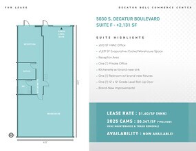 5030 S Decatur Blvd, Las Vegas, NV à louer Plan d’étage– Image 1 sur 1