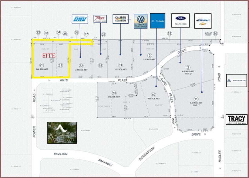 Auto Plaza Dr, Tracy, CA à vendre - Plan de site – Image 1 sur 2