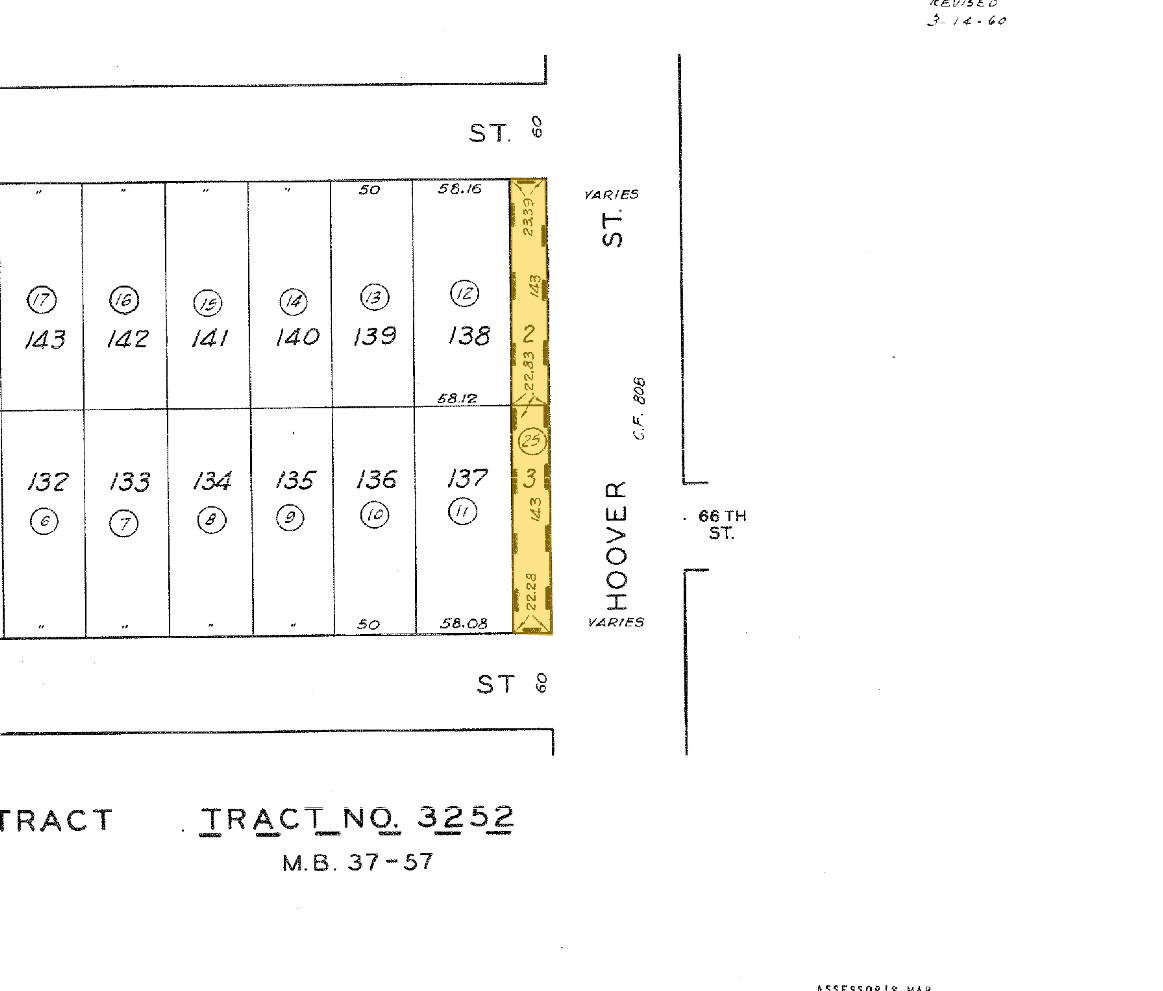 6533 S Hoover St, Los Angeles, CA à vendre Plan cadastral– Image 1 sur 2
