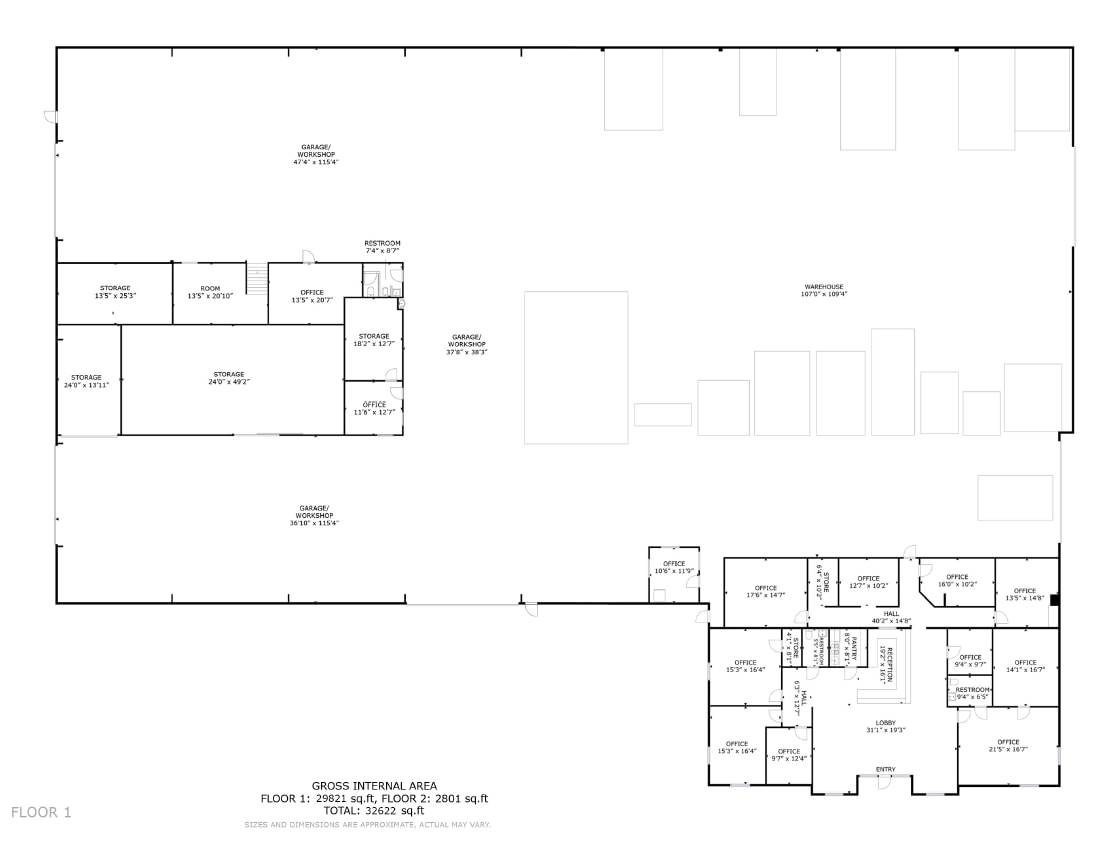 1619 Charlotte Ave, Nashville, TN à louer Plan d’étage– Image 1 sur 1