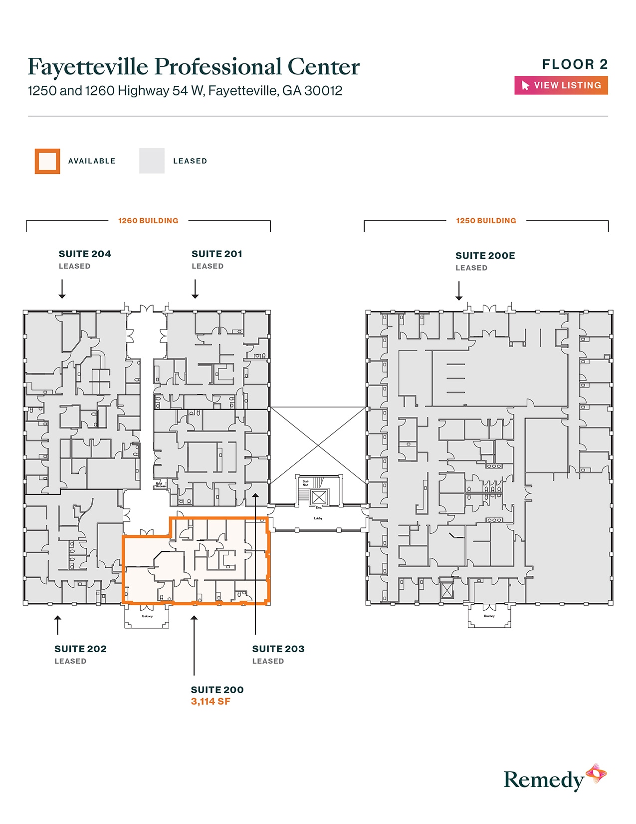 1260 Highway 54 W, Fayetteville, GA à louer Plan d’étage– Image 1 sur 1