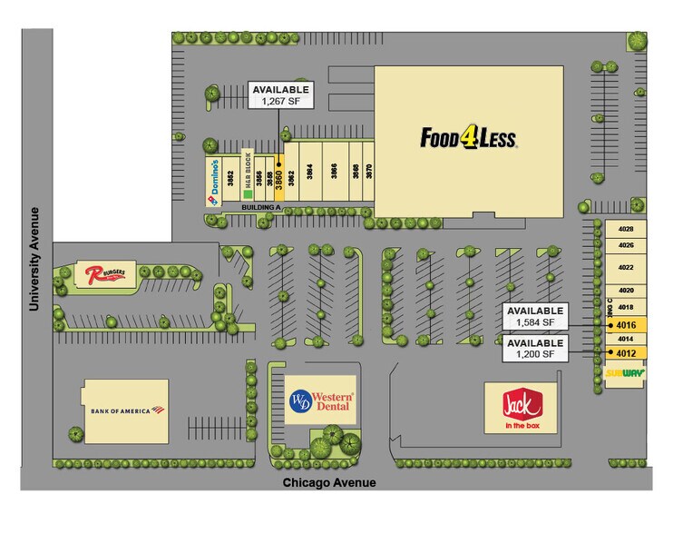 4010-4028 Chicago Ave, Riverside, CA à louer - Plan de site – Image 2 sur 5