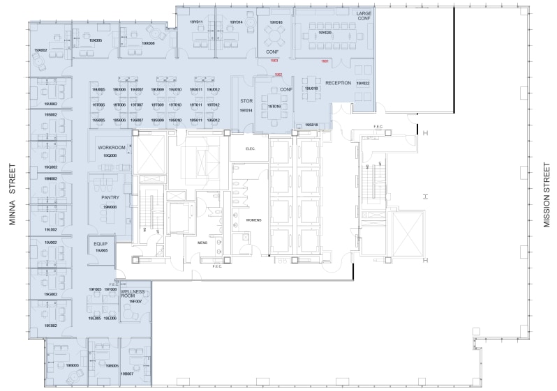 555 Mission St, San Francisco, CA à louer Plan d’étage– Image 1 sur 1