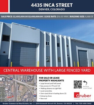 Plus de détails pour 4435 Inca St, Denver, CO - Industriel/Logistique à louer
