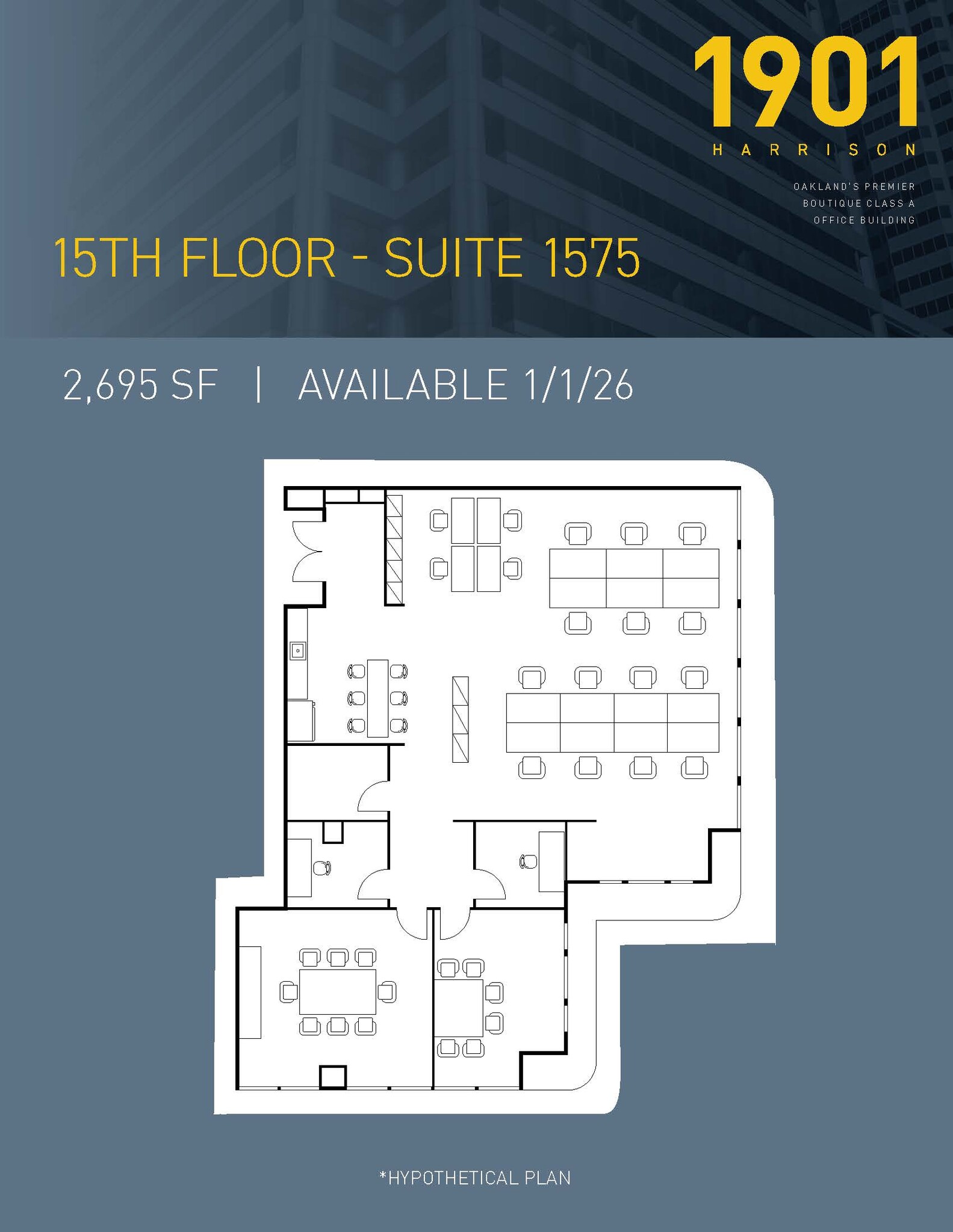 1901 Harrison St, Oakland, CA à louer Plan d’étage– Image 1 sur 1