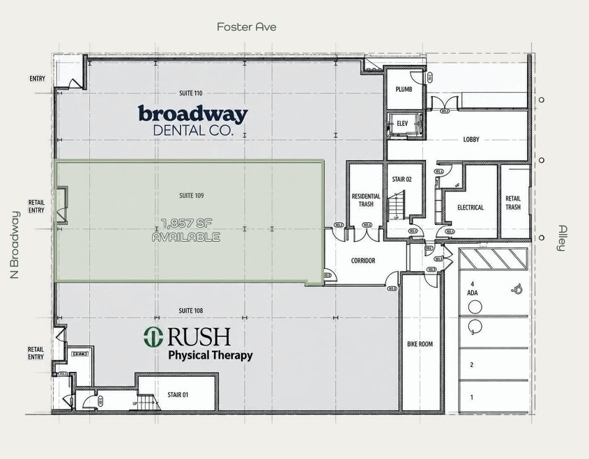 5155 N Broadway Ave, Chicago, IL à louer Plan d’étage– Image 1 sur 1
