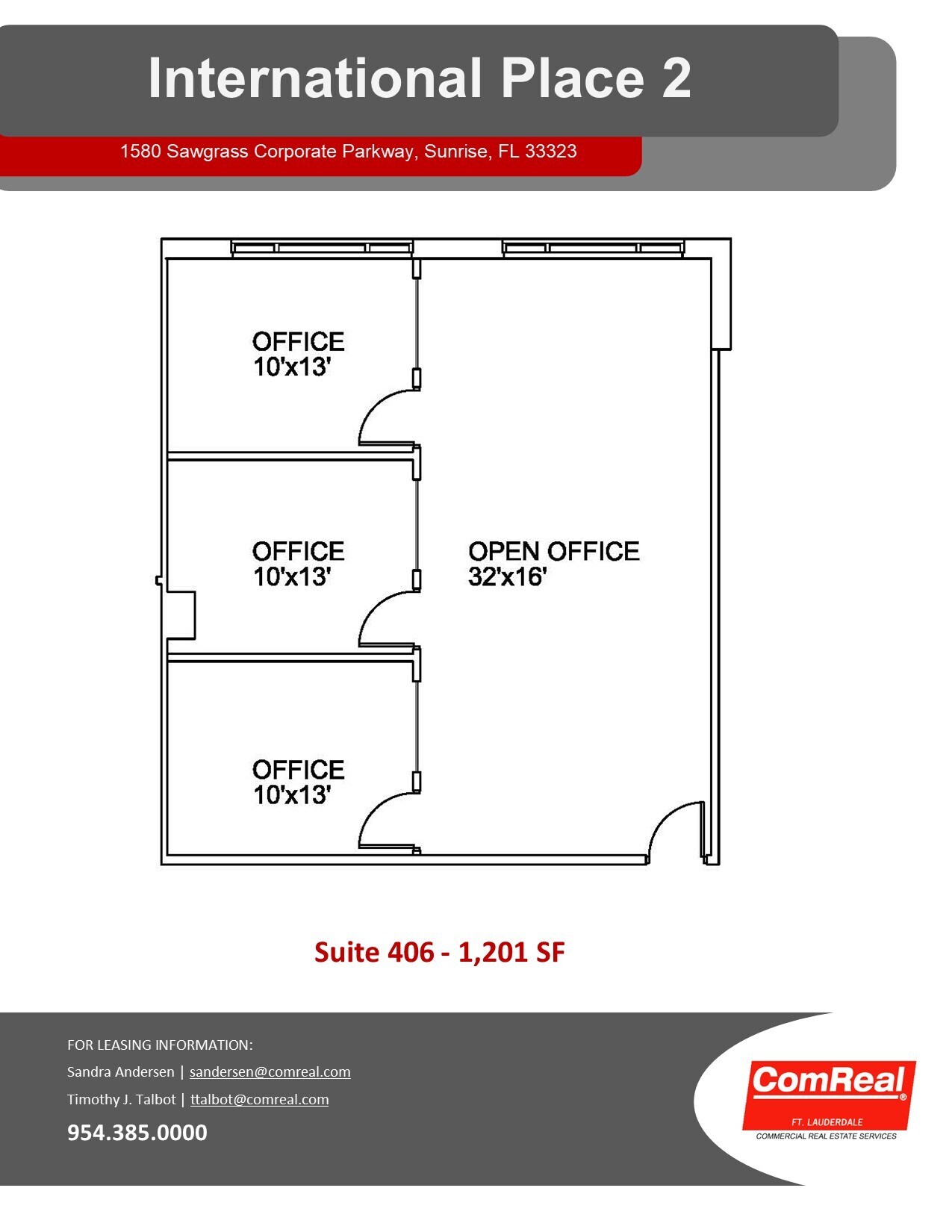 1580 Sawgrass Corporate Pky, Sunrise, FL à louer Plan d’étage– Image 1 sur 1