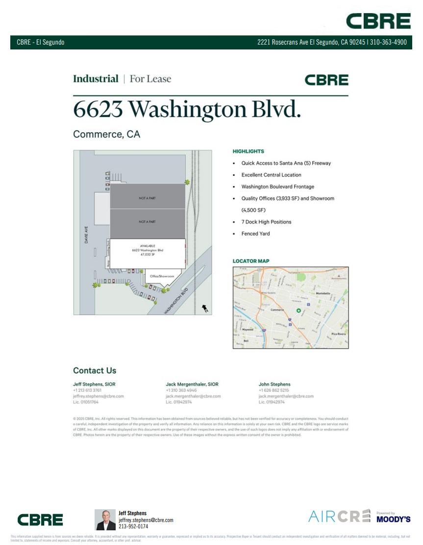 6623-6625 Washington Blvd, Los Angeles, CA à louer Plan de site– Image 1 sur 1