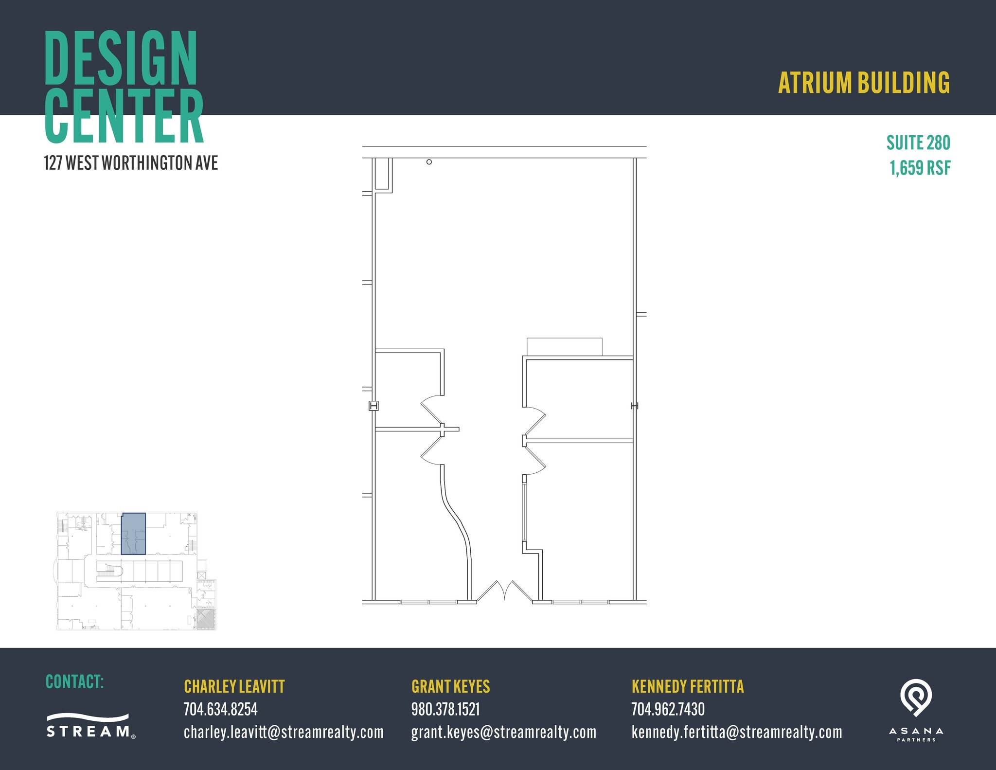 127 W Worthington Ave, Charlotte, NC à louer Plan d’étage– Image 1 sur 1