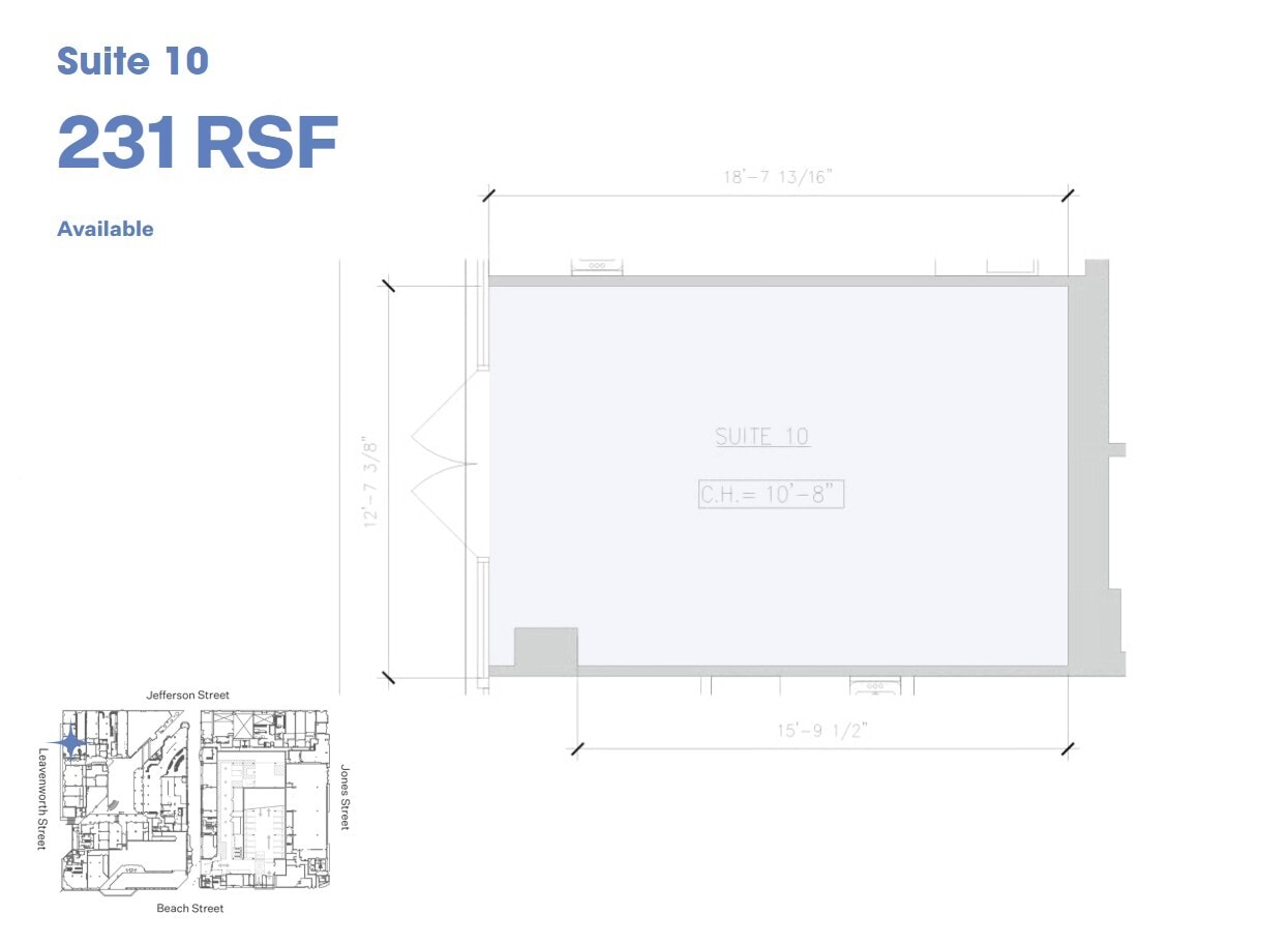 333 Jefferson St, San Francisco, CA à louer Plan d’étage– Image 1 sur 1