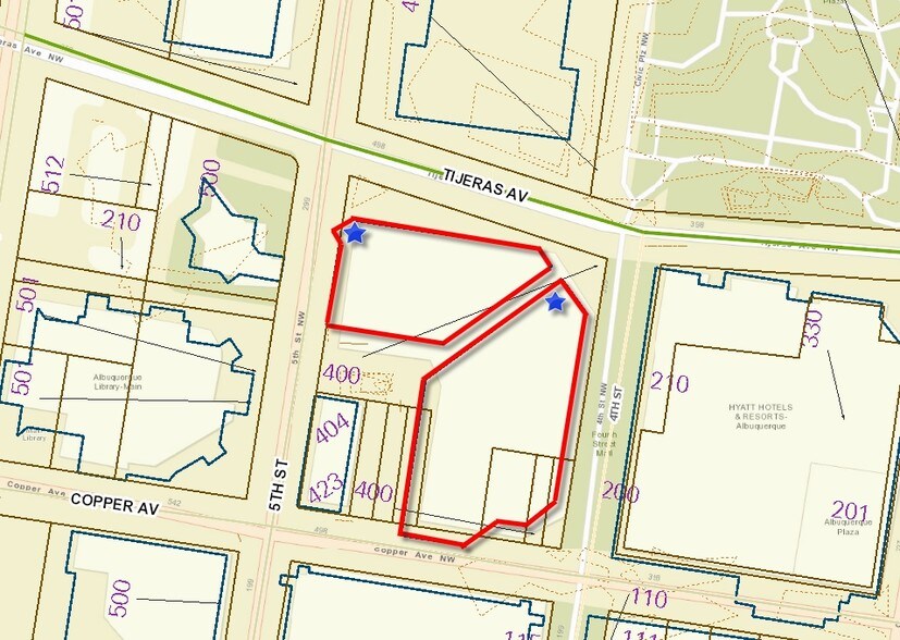 400 Tijeras Ave NW, Albuquerque, NM à louer - Plan cadastral – Image 2 sur 8