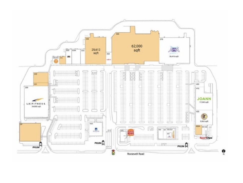 481-533 E Roosevelt Rd, Lombard, IL à louer Plan de site– Image 1 sur 2