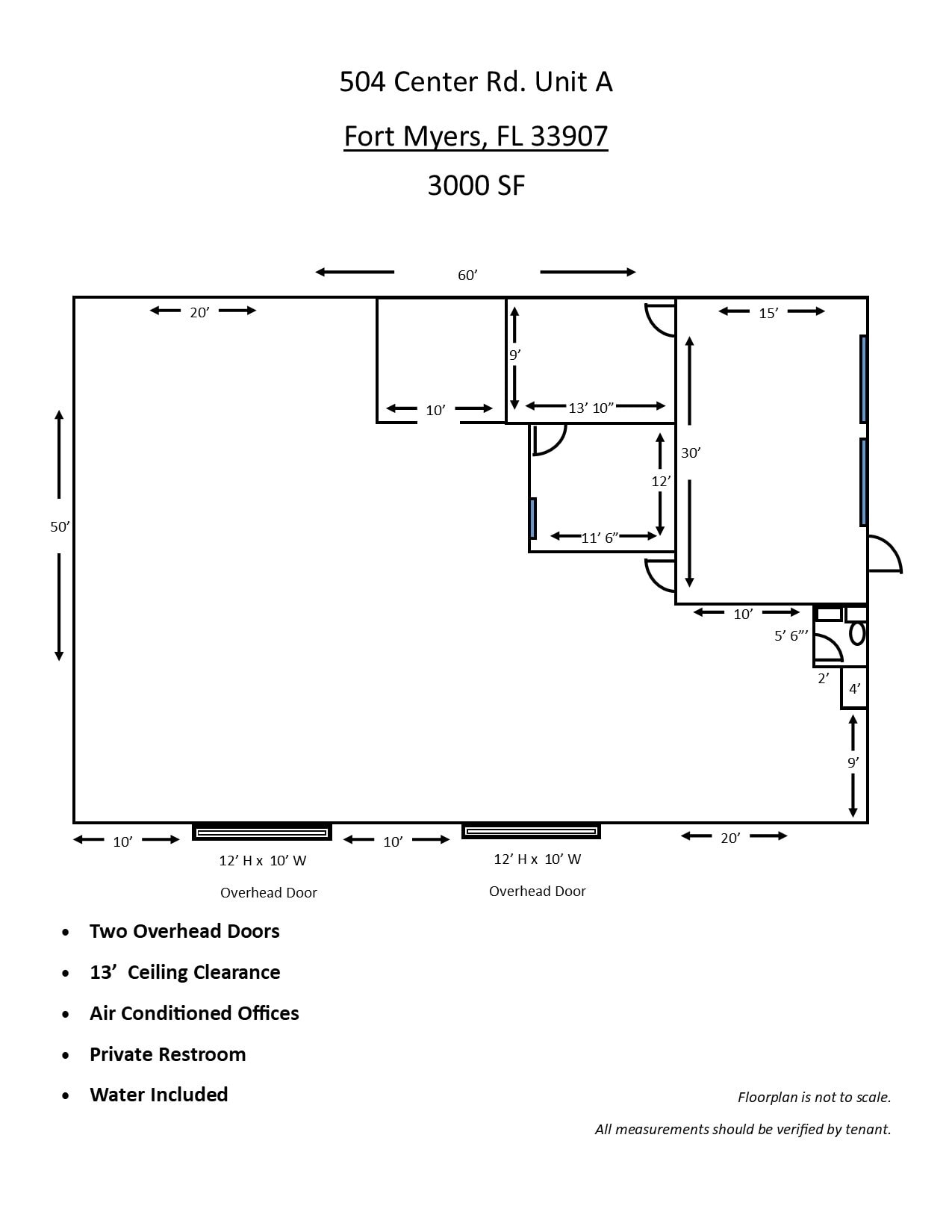 504 Center Rd, Fort Myers, FL à louer Plan d’étage– Image 1 sur 6