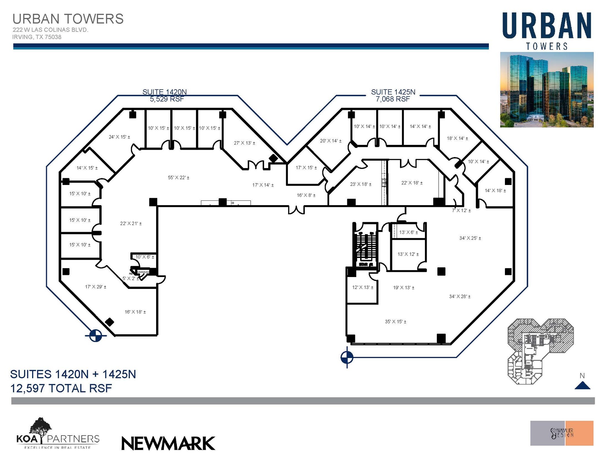 222 W Las Colinas Blvd, Irving, TX à louer Plan d’étage– Image 1 sur 2