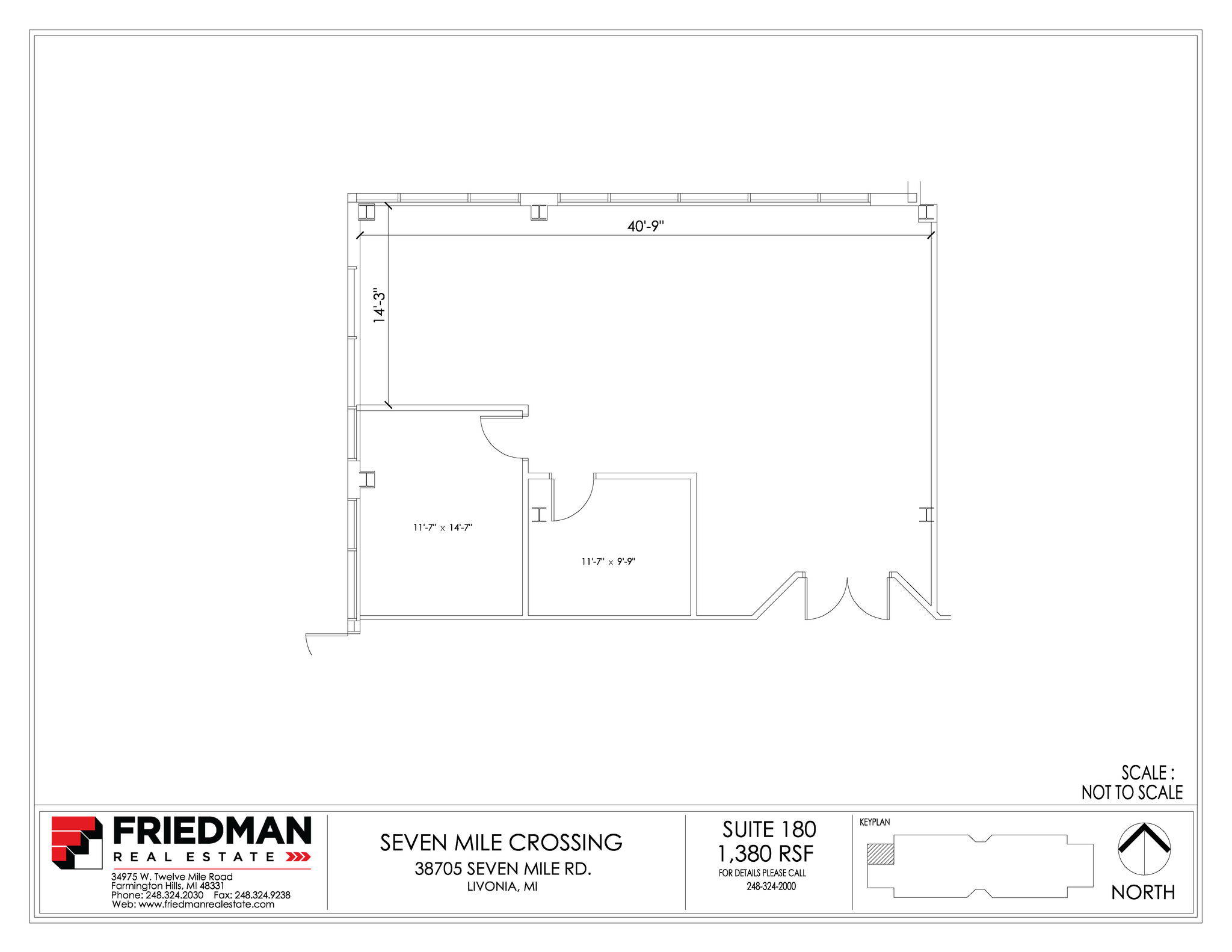 38705 7 Mile Rd, Livonia, MI à louer Plan d’étage– Image 1 sur 2