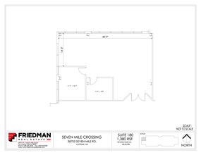 38705 7 Mile Rd, Livonia, MI à louer Plan d’étage– Image 1 sur 2
