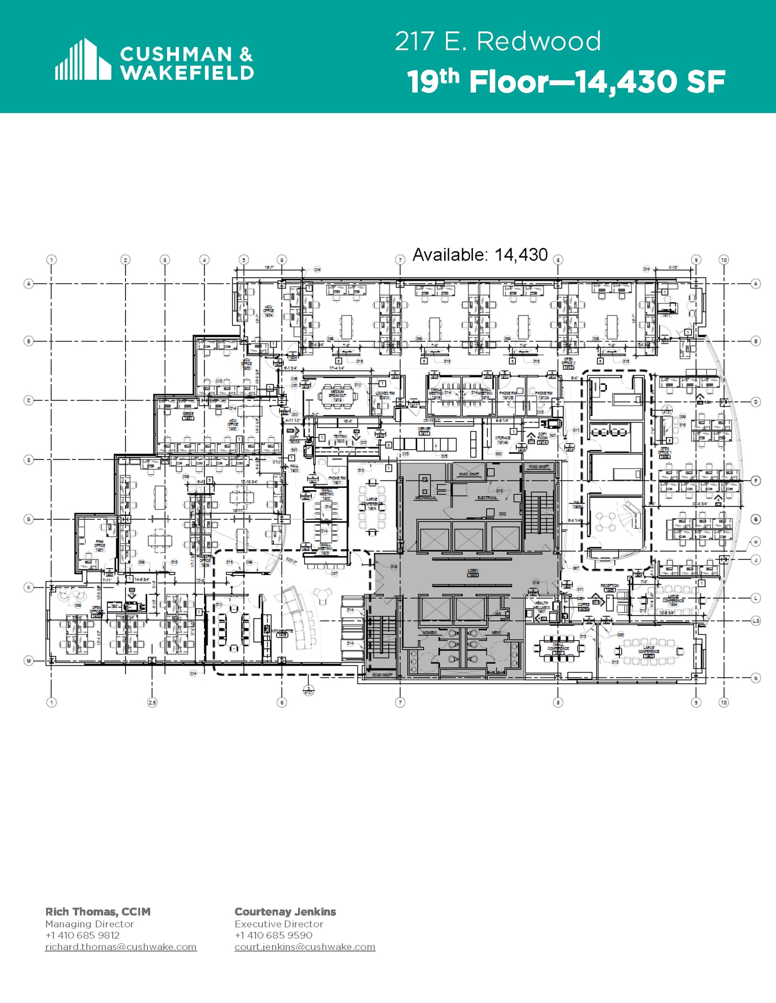 217 E Redwood St, Baltimore, MD à louer Plan d’étage– Image 1 sur 1