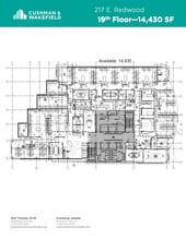 217 E Redwood St, Baltimore, MD à louer Plan d’étage– Image 1 sur 1