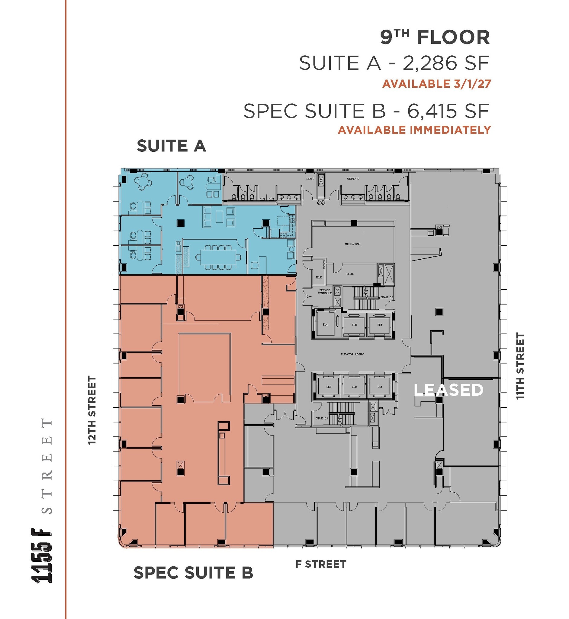 1155 F St NW, Washington, DC à louer Plan d’étage– Image 1 sur 1
