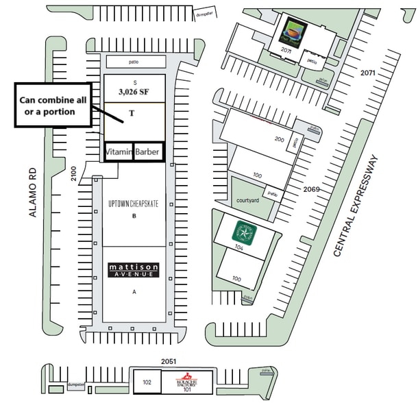 2015-2069 N Central Expy, Richardson, TX à louer - Plan de site – Image 2 sur 3