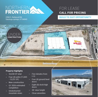 Plus de détails pour 2284 Redwood Rd, Saratoga Springs, UT - Industriel/Logistique à louer