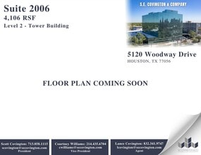 5120 Woodway Dr, Houston, TX à louer Plan d’étage– Image 1 sur 2