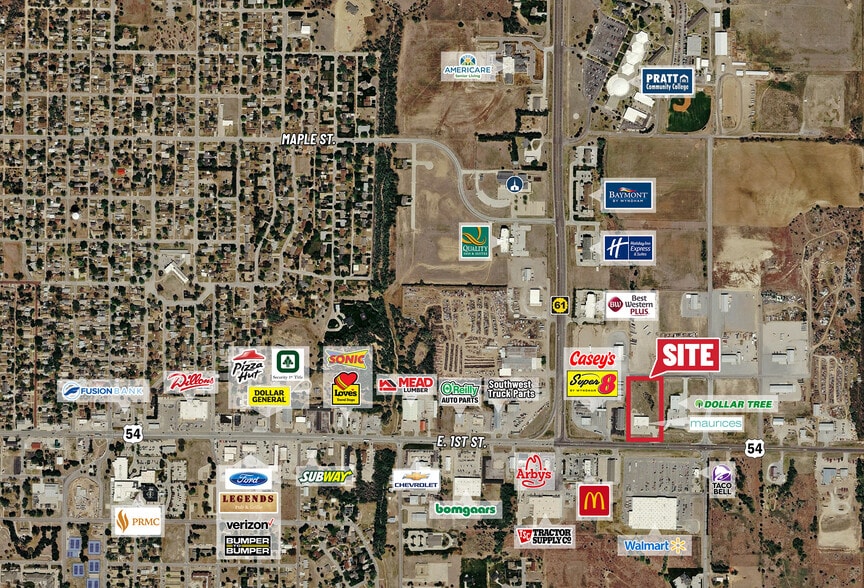 2010-2020 E 1st St, Pratt, KS à louer - Aérien – Image 3 sur 3