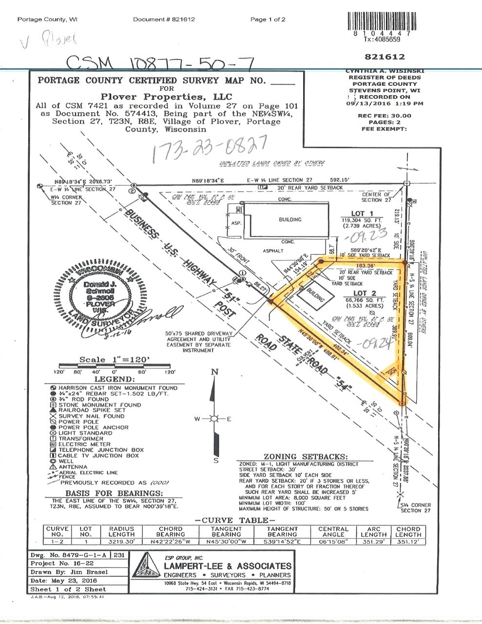 3600 Post Rd, Plover, WI à vendre Plan cadastral– Image 1 sur 3