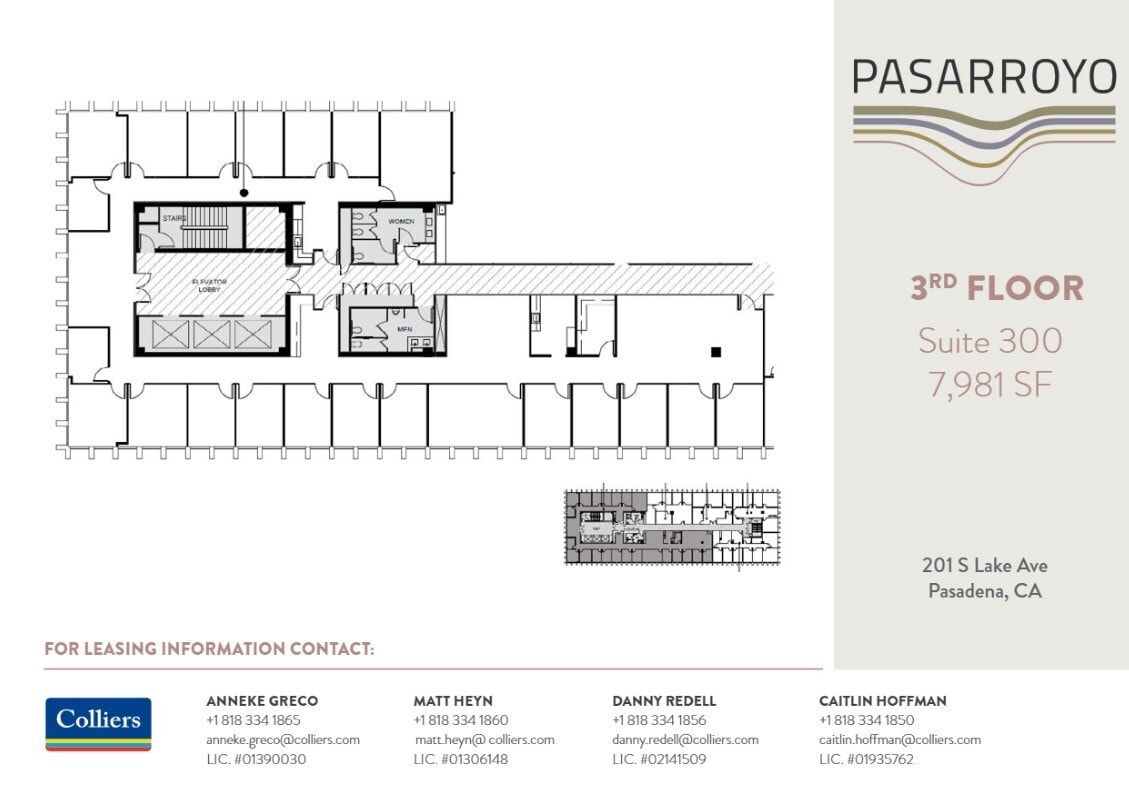225 S Lake Ave, Pasadena, CA à louer Plan d’étage– Image 1 sur 1
