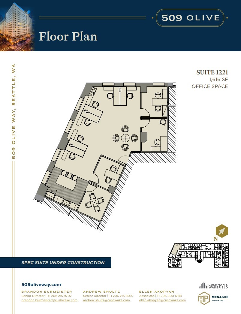 509 Olive Way, Seattle, WA à louer Plan d’étage– Image 1 sur 1