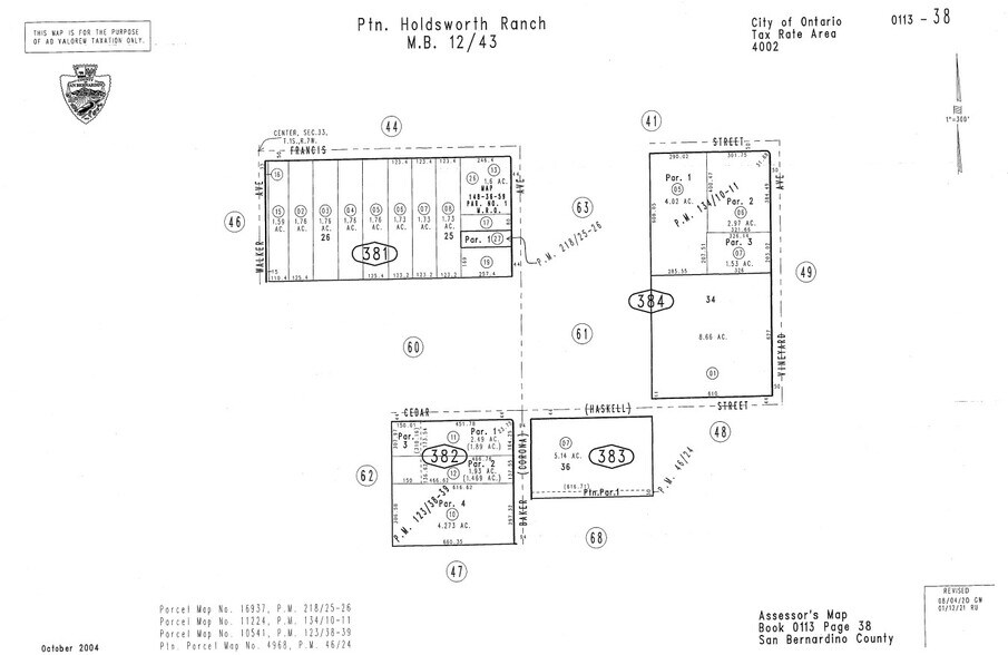 1580 E Francis St, Ontario, CA à louer - Plan cadastral – Image 2 sur 2