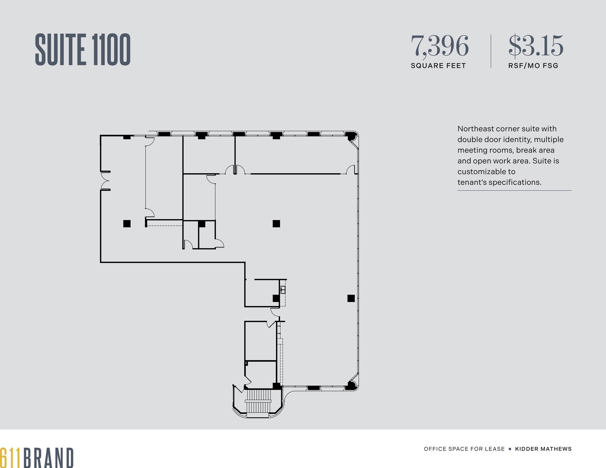 611 N Brand Blvd, Glendale, CA à louer Plan d’étage– Image 1 sur 1