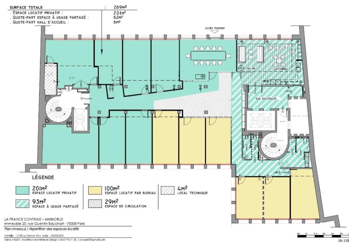 20 Rue Quentin-Bauchart, Paris à louer Plan d’étage– Image 1 sur 2