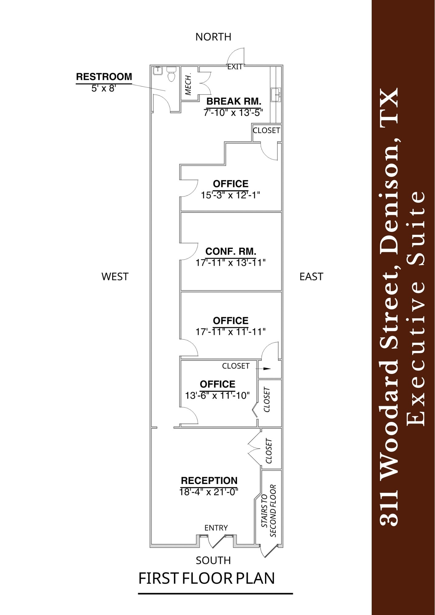 301-305 W Woodard St, Denison, TX à louer Plan d’étage– Image 1 sur 2