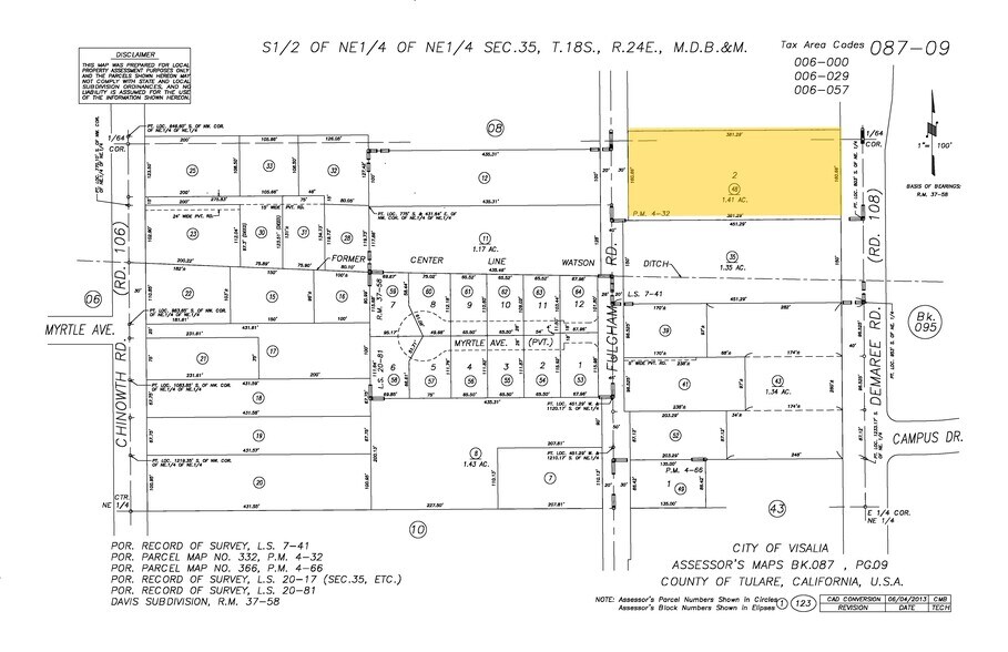 615 S Demaree St, Visalia, CA à vendre - Plan cadastral – Image 2 sur 2