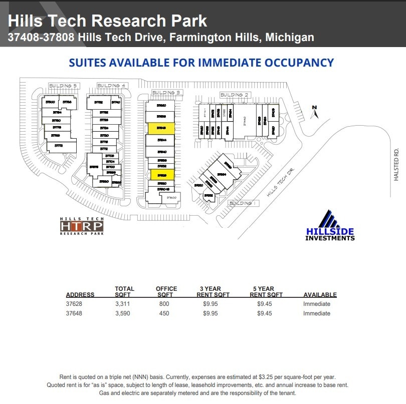 37550-37570 Hills Tech Dr, Farmington Hills, MI à louer Plan d’étage– Image 1 sur 1