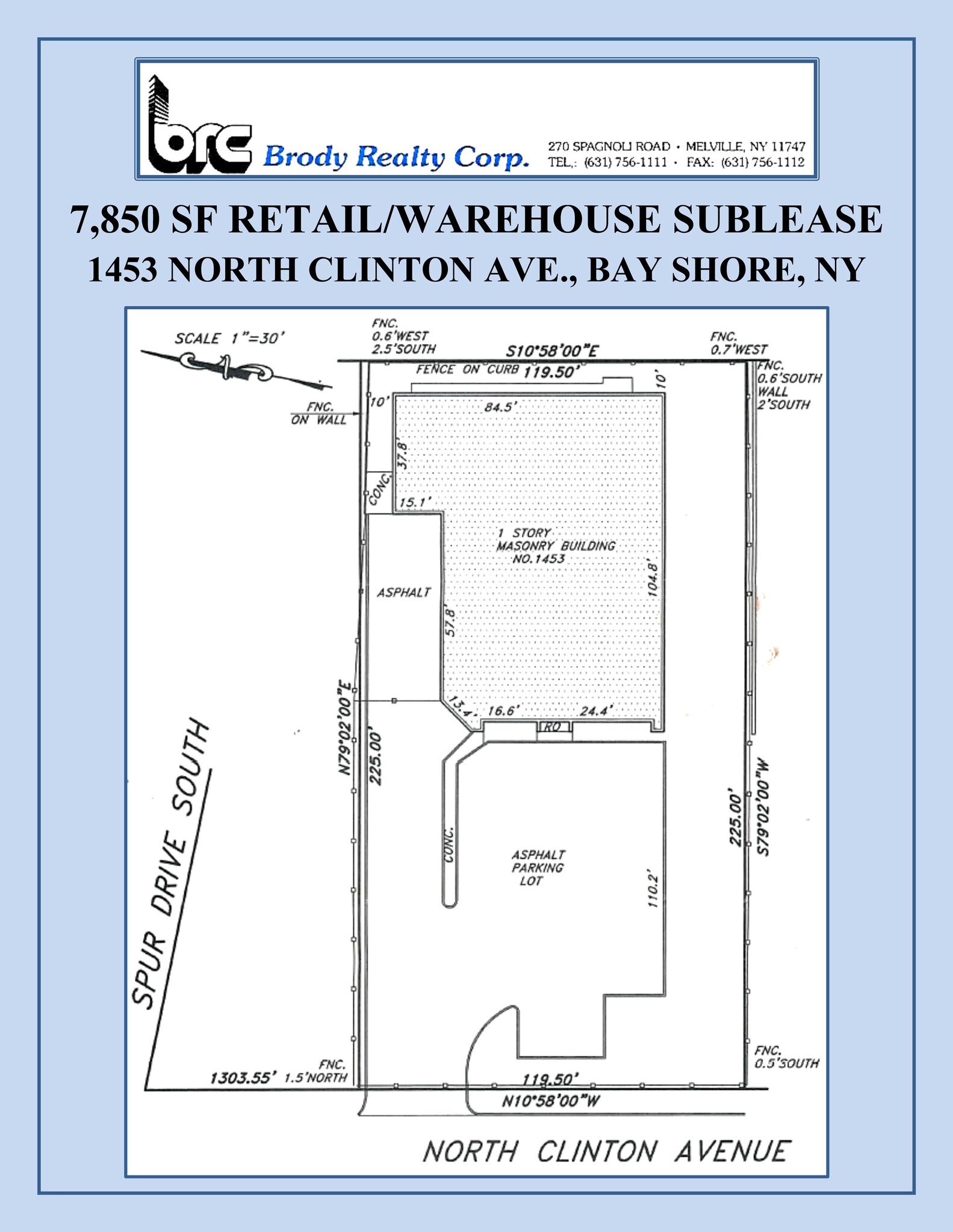 1453 N Clinton Ave, Bay Shore, NY à louer Plan de site– Image 1 sur 1
