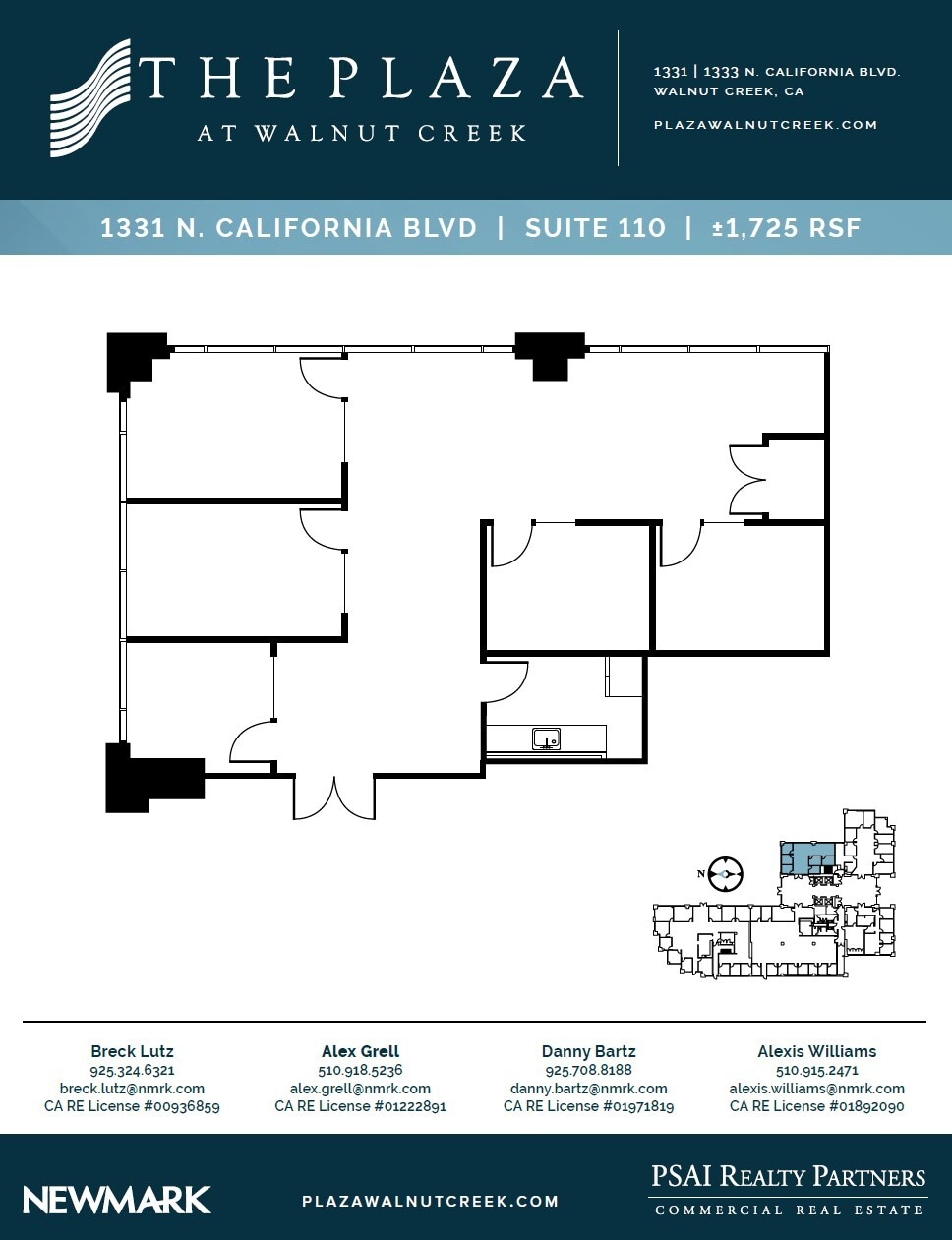 1331 N California Blvd, Walnut Creek, CA à louer Plan d’étage– Image 1 sur 1