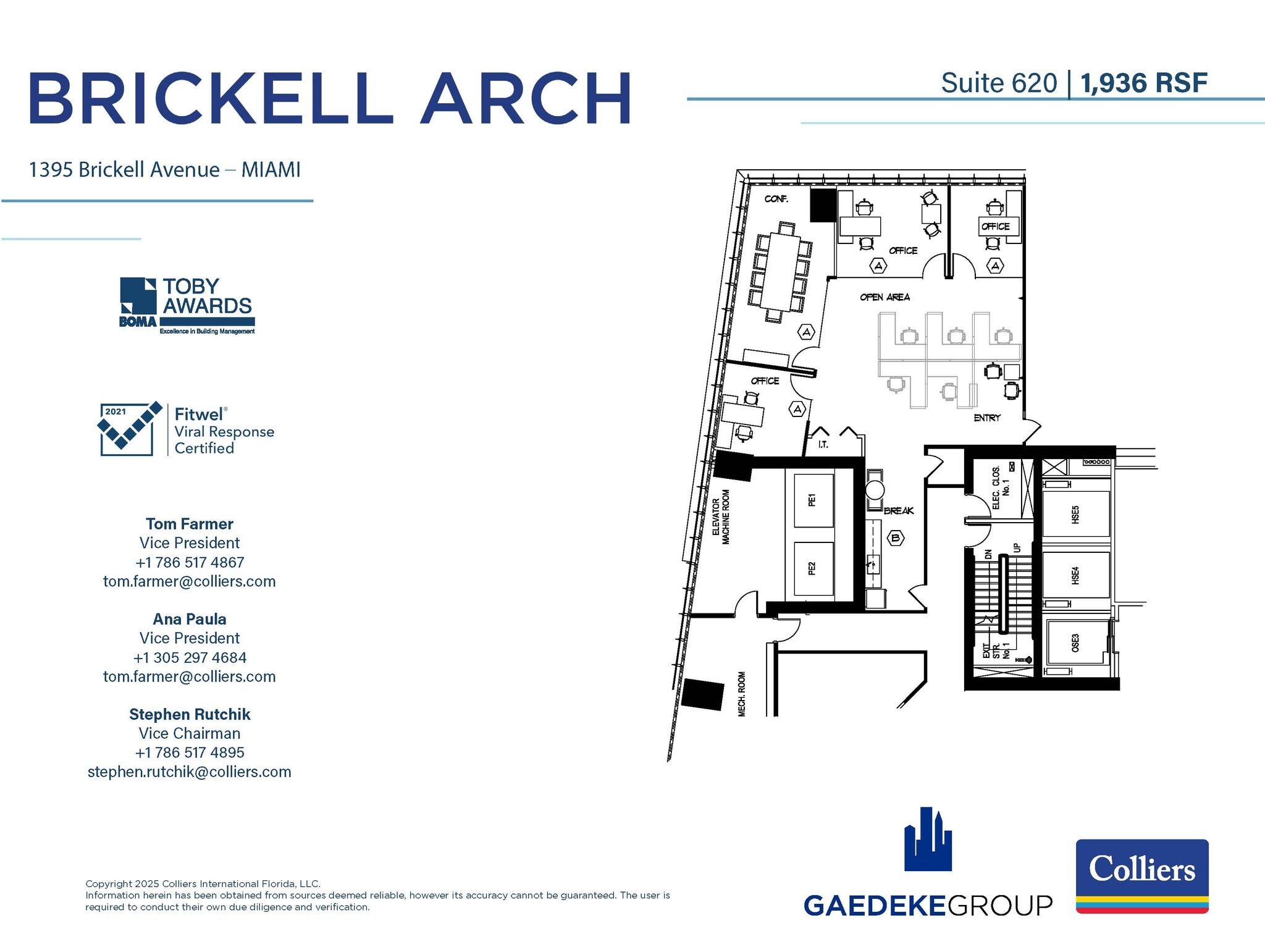 1395 Brickell Ave, Miami, FL à louer Plan d’étage– Image 1 sur 1