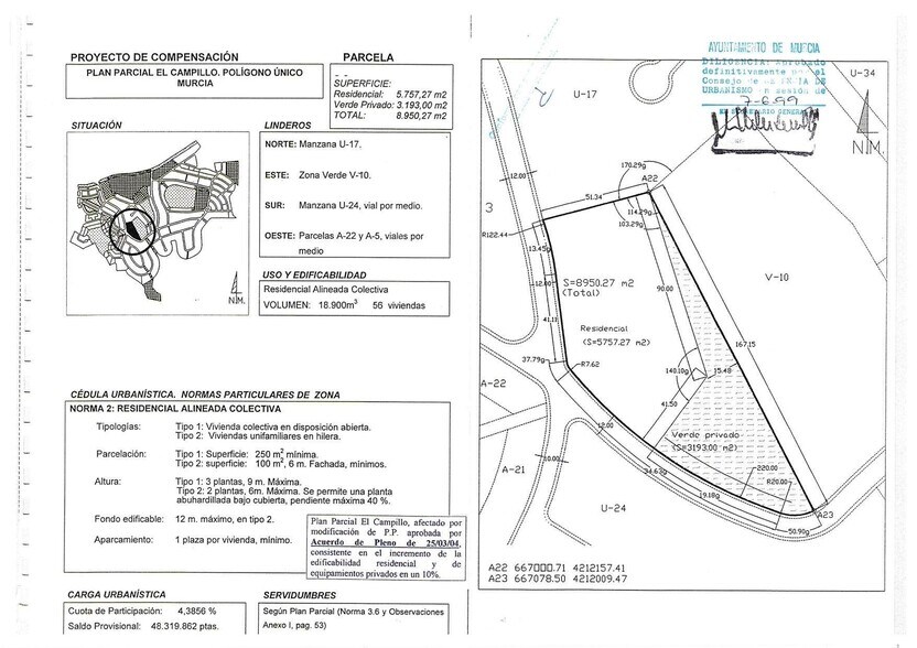 Terrain dans Murcia, Murcia à vendre - Plan de site – Image 2 sur 2