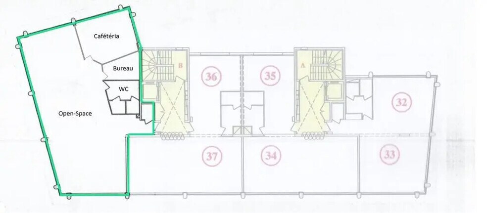Bureau dans Caen à louer - Plan d’étage – Image 3 sur 3