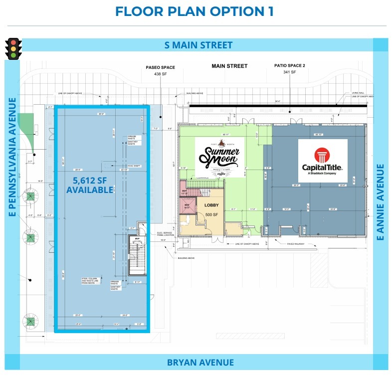 601 S Main St, Fort Worth, TX à louer Plan d’étage– Image 1 sur 2